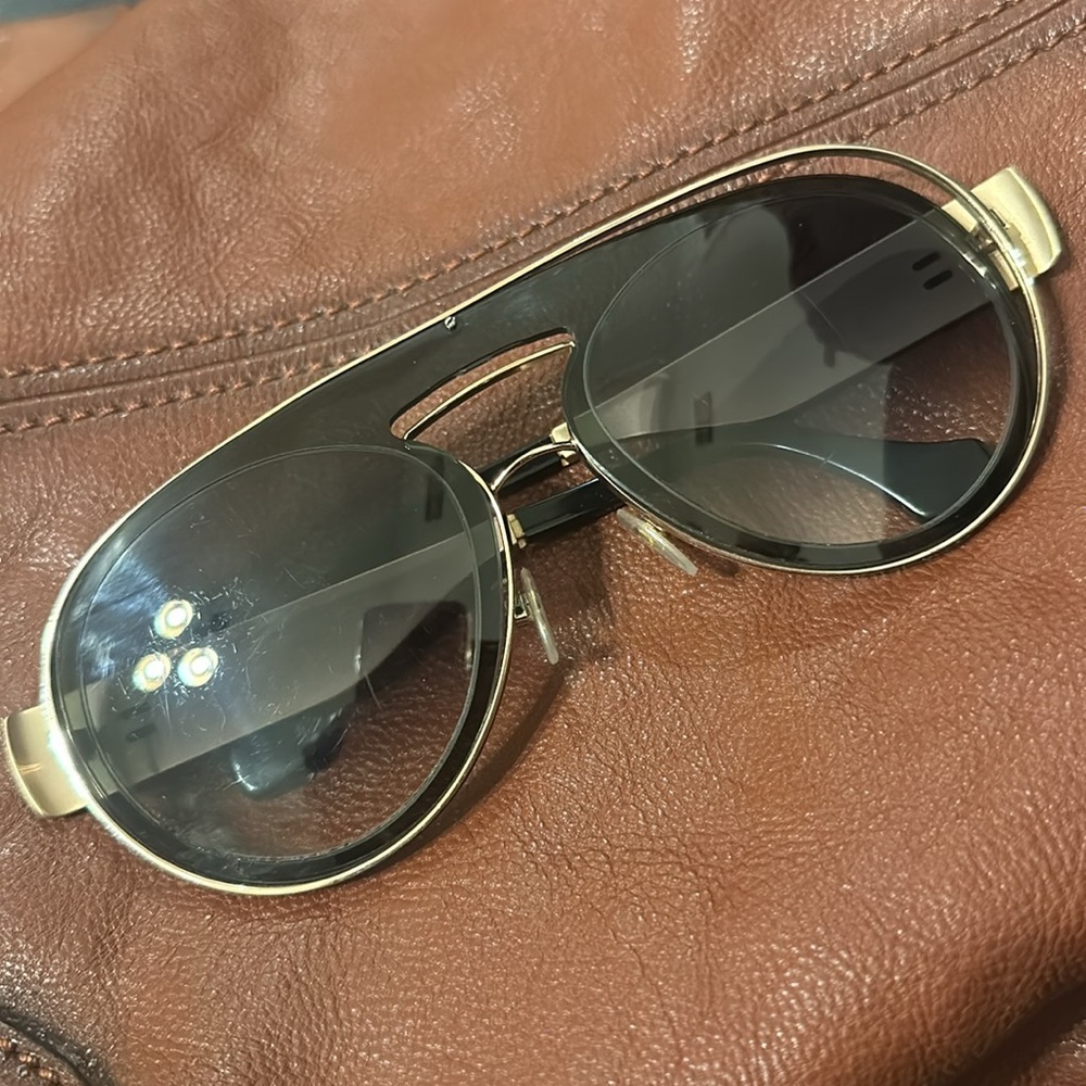 BALENCIAGA BA 401B floating lens Sunglasses Matte gold frame - Picture 15 of 16